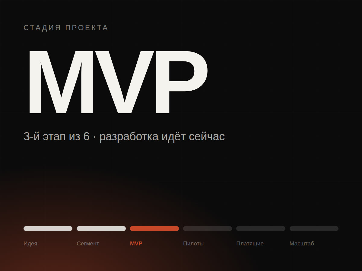 Дорожная карта проекта: сейчас разработка MVP